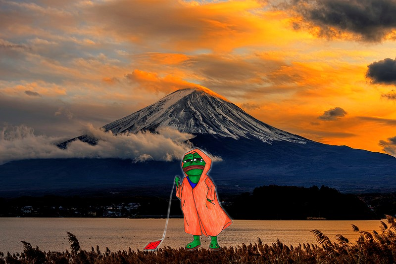 Pepe trying to fly kite — Pepe meme