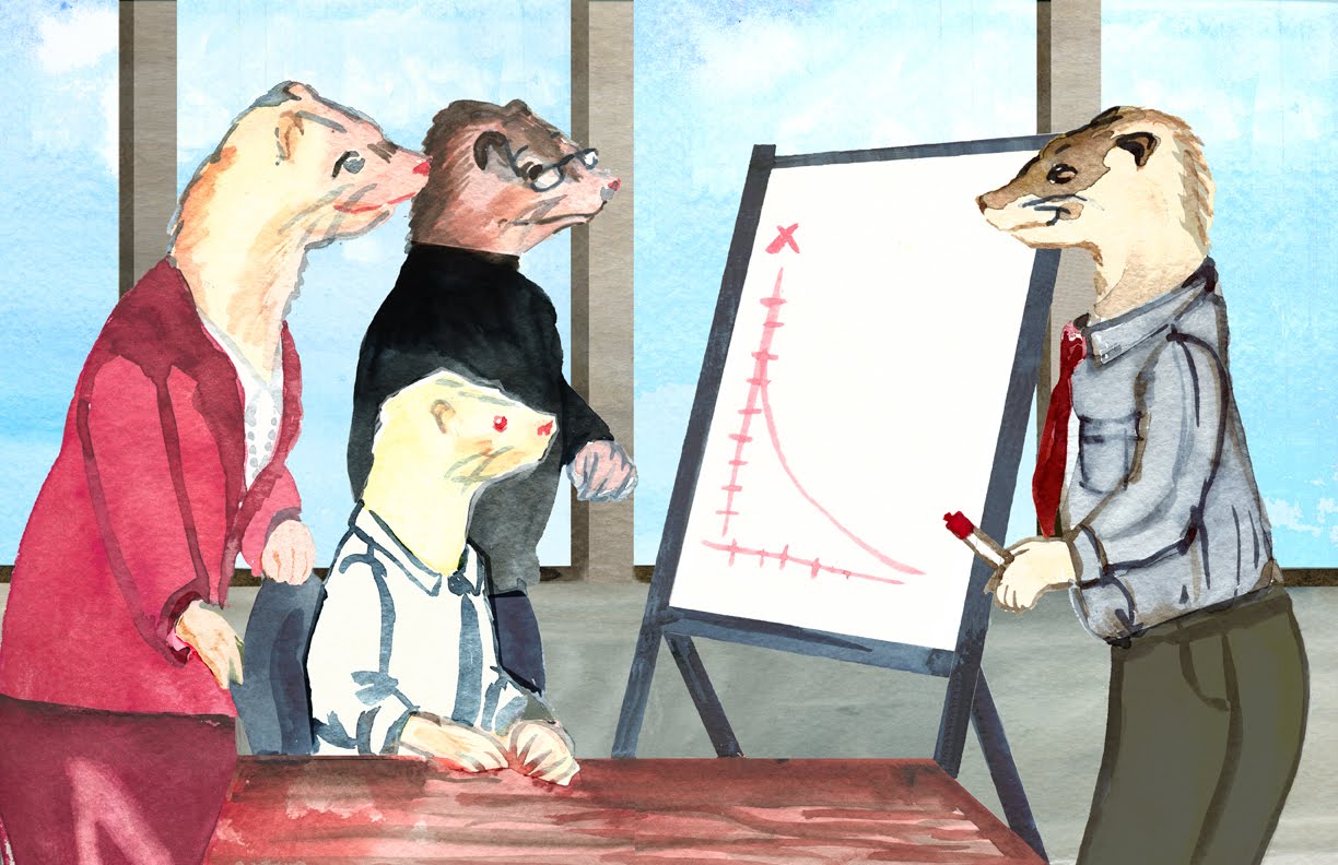 Weasels inspect graph — Reaction meme