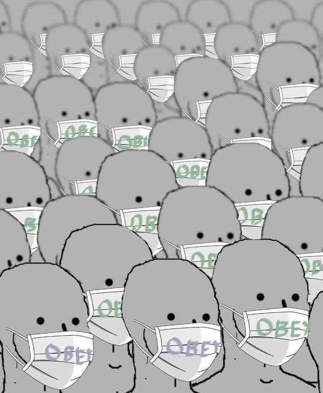 Wojak npcs obey masks — Wojak meme