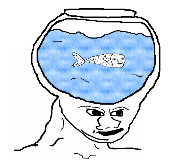 Brainlet fishbowl brain — Brainlet meme
