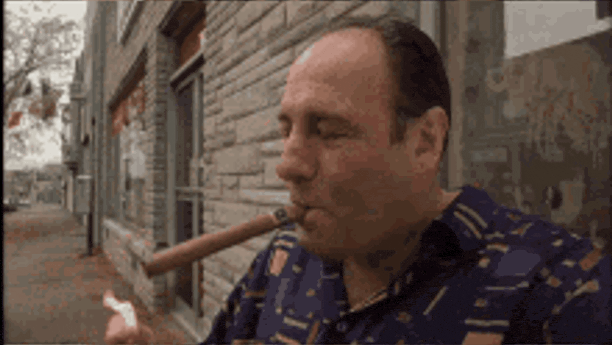 Tony Soprano Lighting Cigar Outside Satriale's — Reaction meme