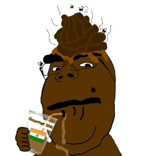 Brown sticker holding cup Jeet Degen sticker — Sticker Packs meme