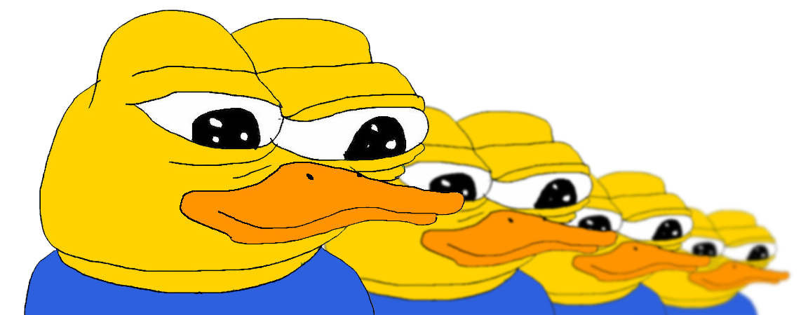 Pepe ducks in row — Pepe meme