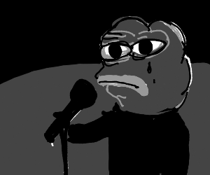 Pepe black white microphone — Pepe meme