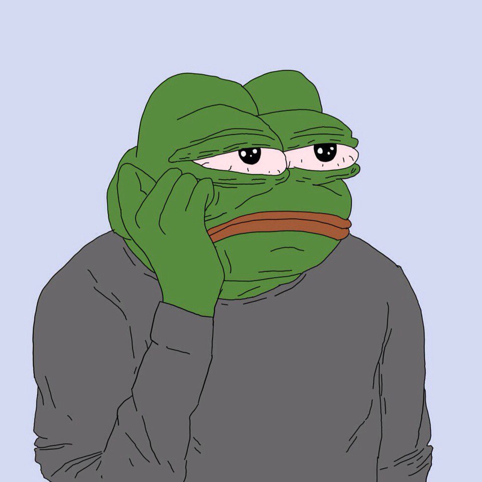 Pepe grey sweater bored — Pepe meme