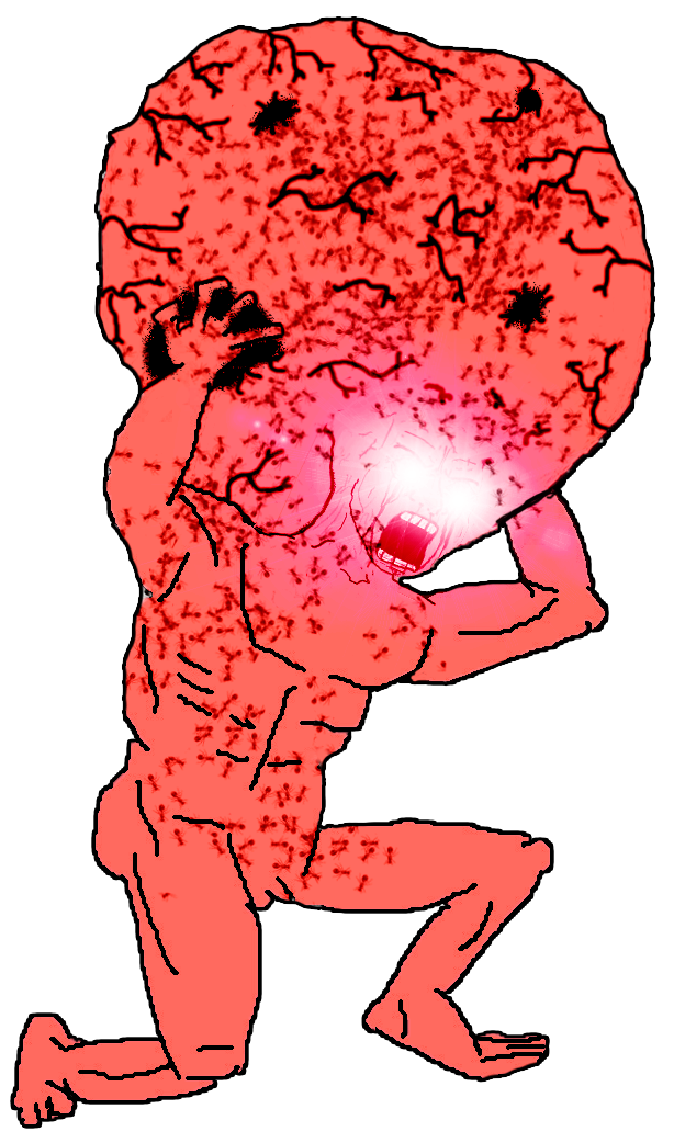 Pink wojak big brain atlas — Wojak meme