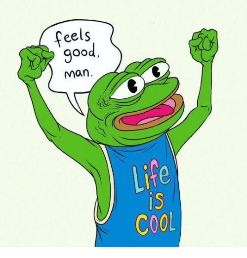 Pepe winning race feels good — Pepe meme
