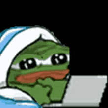 Pepe apu crying closing lap top — Apu meme