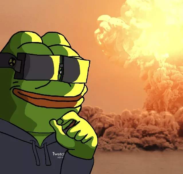 Mushroom cloud Pepe Twetch Cozy — Twetch meme
