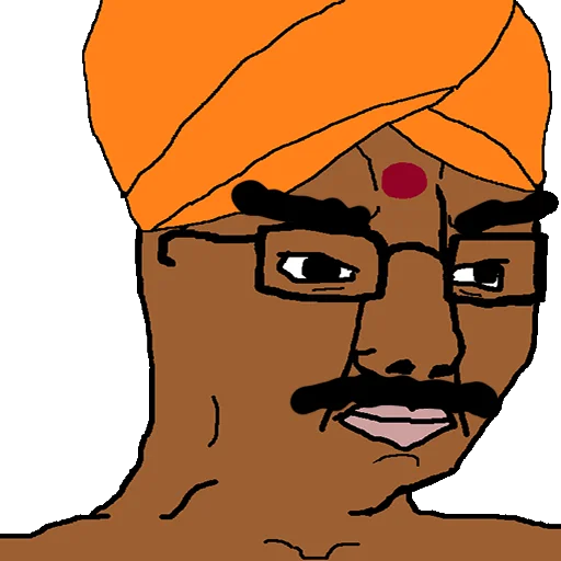 Turban and glasses Jeet Degen sticker — Sticker Packs meme