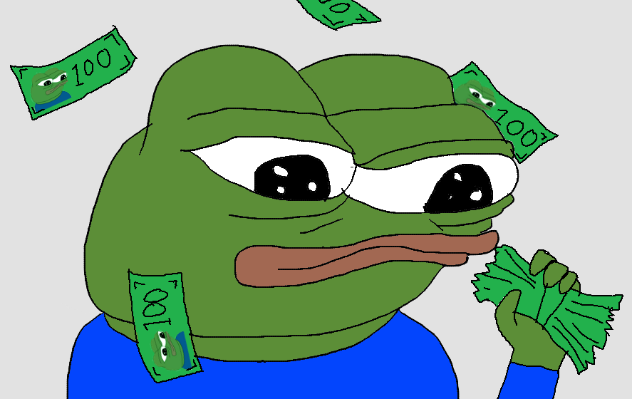 Pepe catches pepe bucks — Pepe meme