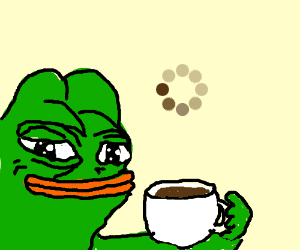 Pepe coffee loading — Pepe meme