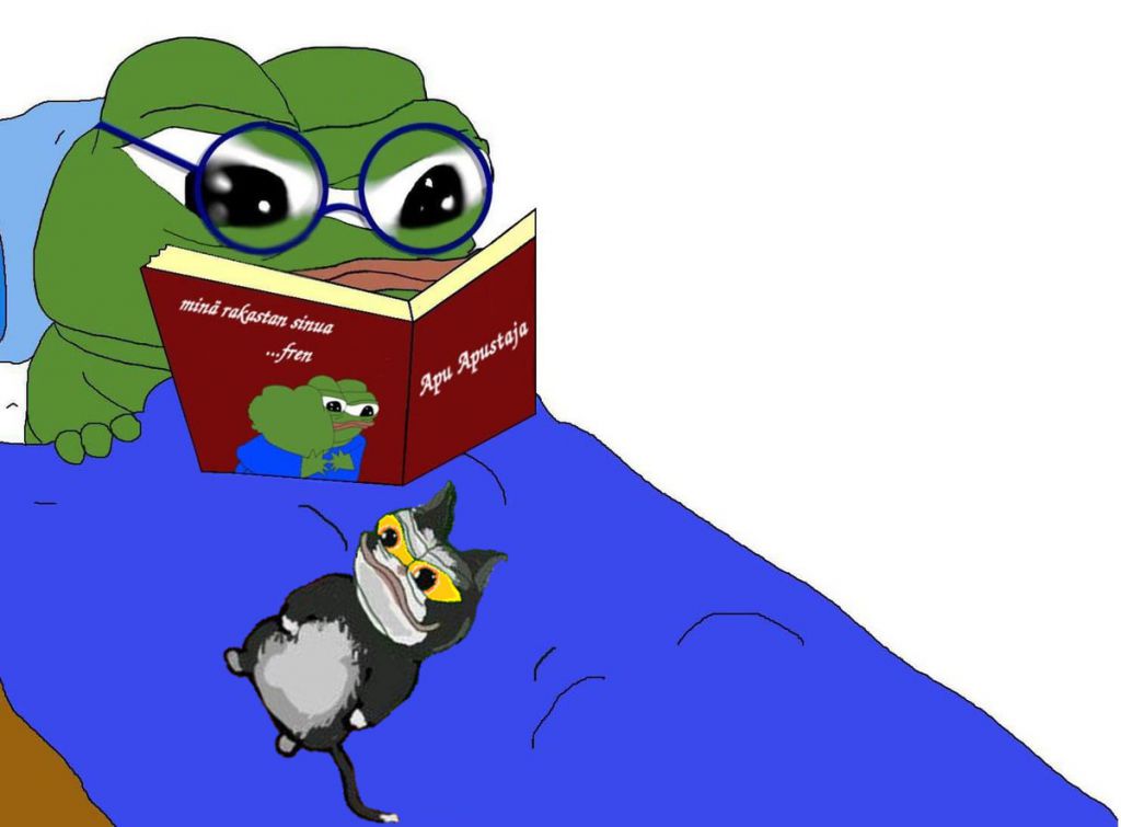 Pepe reading finnish book — Pepe meme