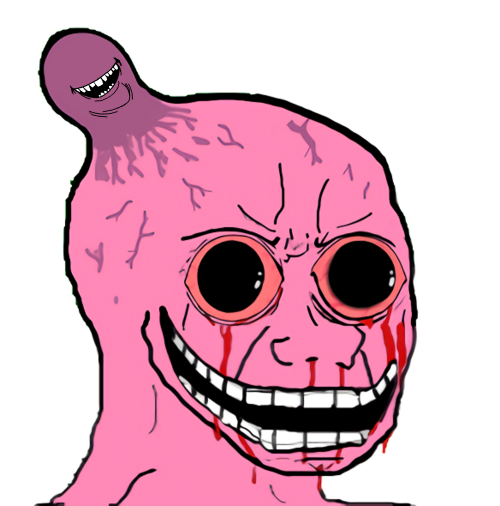 Pink wojak brain friend — Wojak meme