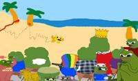 Pepes mocked by snib drawing chart line beach — Pepe meme