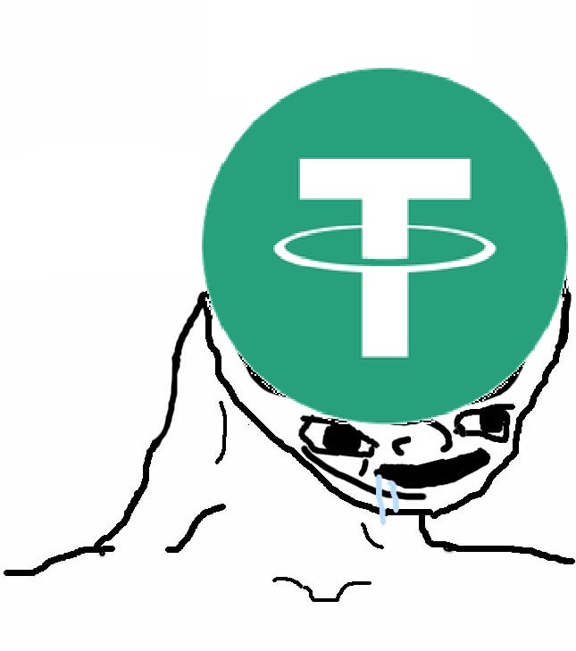 Tether brainlet — Reaction meme