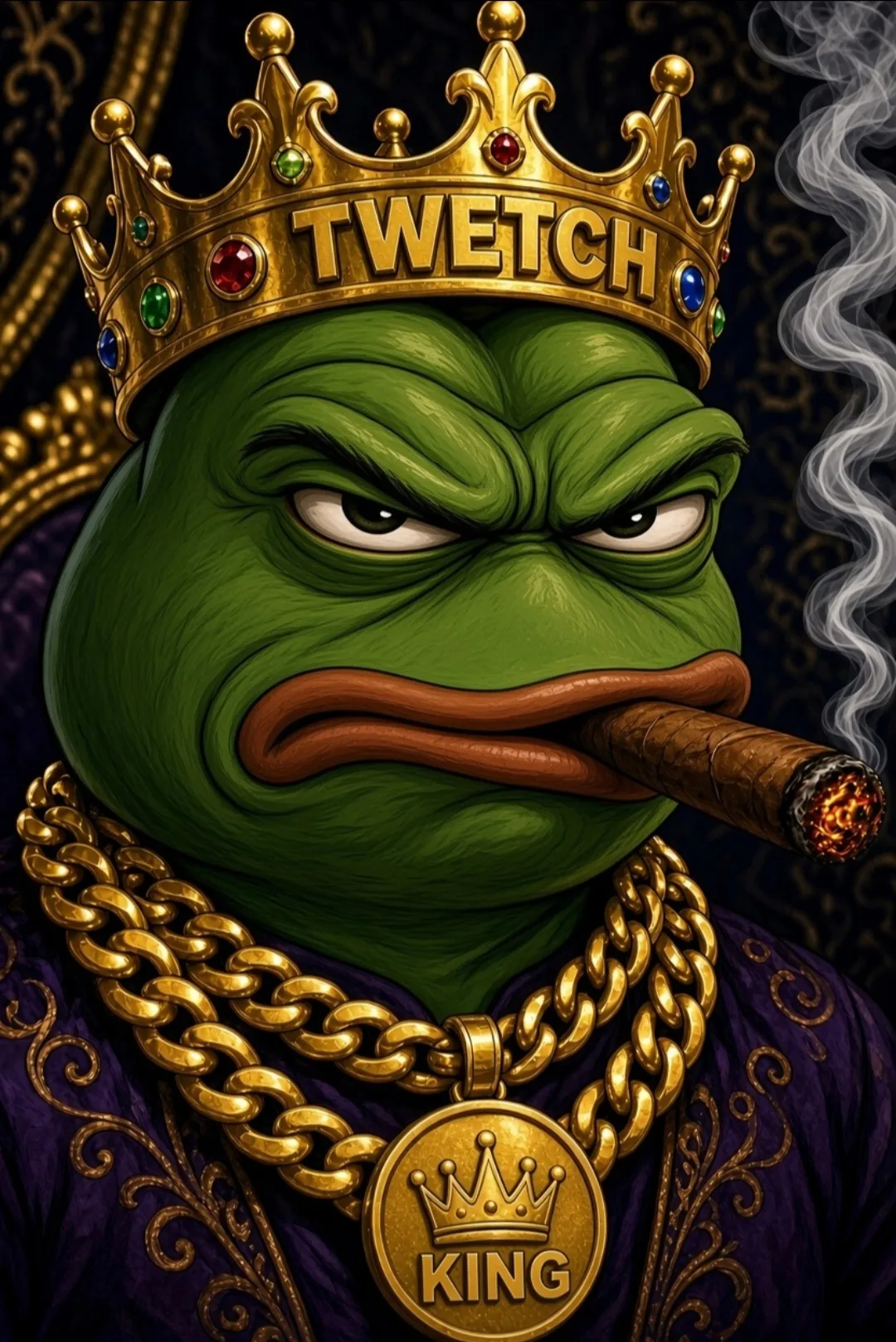 Twetch Frog King angry — Pepe meme