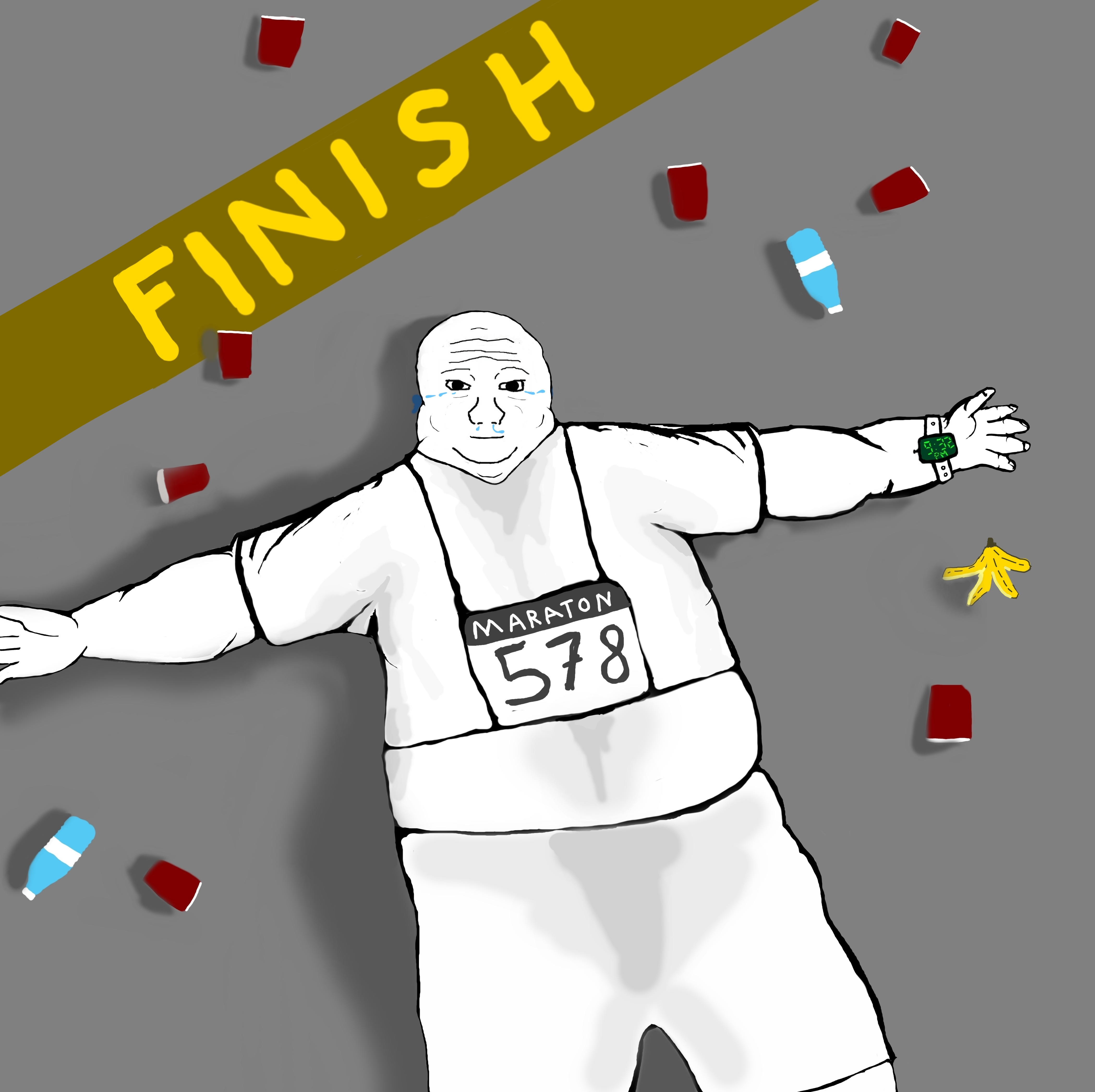 Wojak fat finished race — Wojak meme