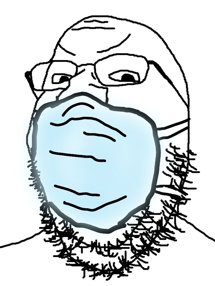 Wojak soy boy wearing surgical mask — Wojak meme