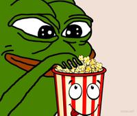 Pepe eating popcorn alive — Pepe meme