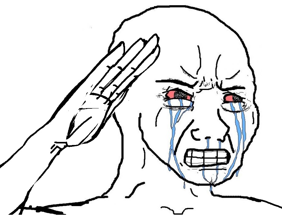 Wojak crying salute — Wojak meme