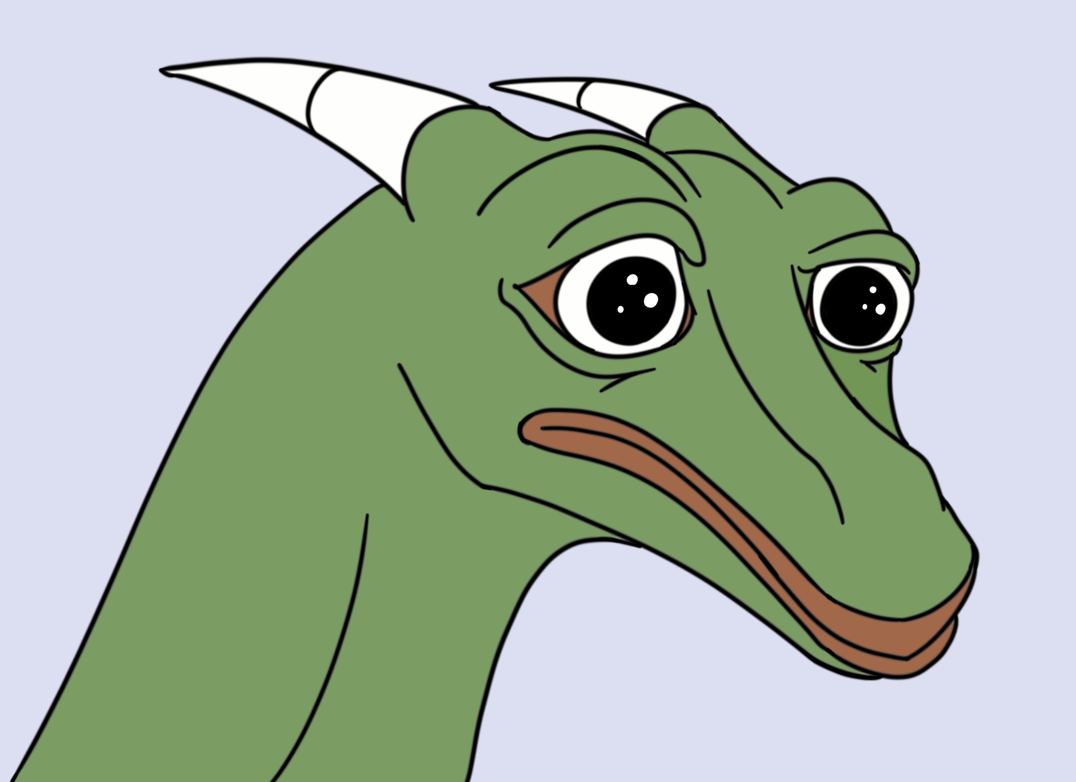 Pepe dragon face sad — Pepe meme