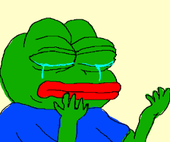 Pepe ms paint crying hands up — Pepe meme