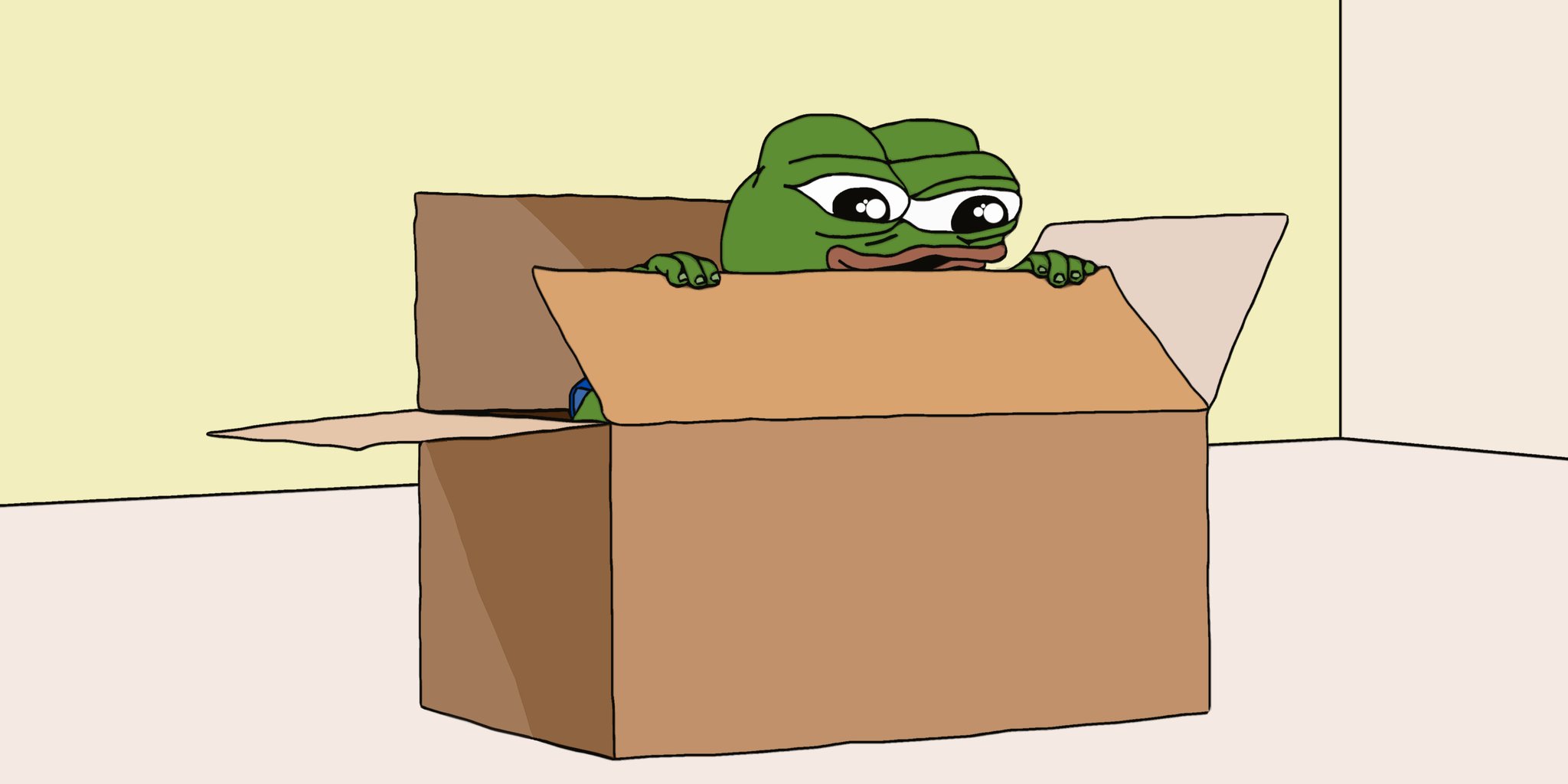 Pepe playing in box — Pepe meme