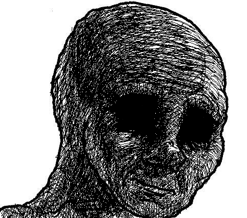 Dark wojak black eyes line — Wojak meme