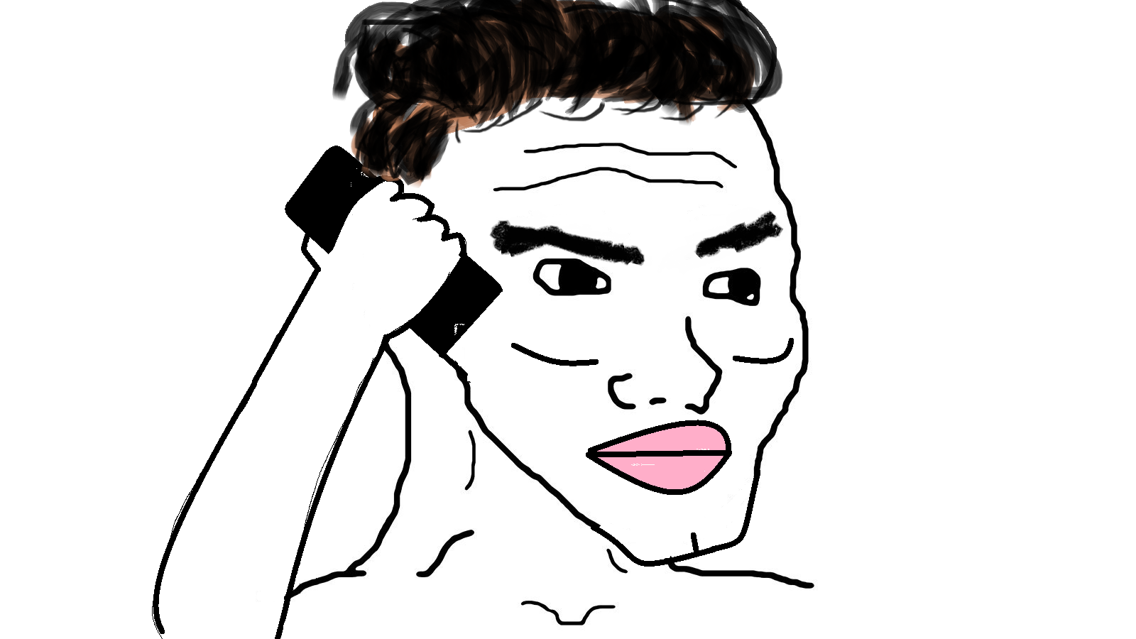 Wojak bogdanoff on phone — Wojak meme