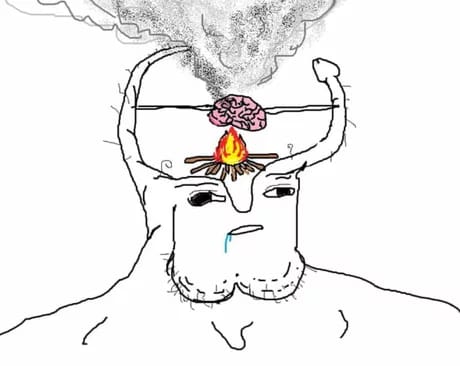 Brainlet campfire brain — Brainlet meme