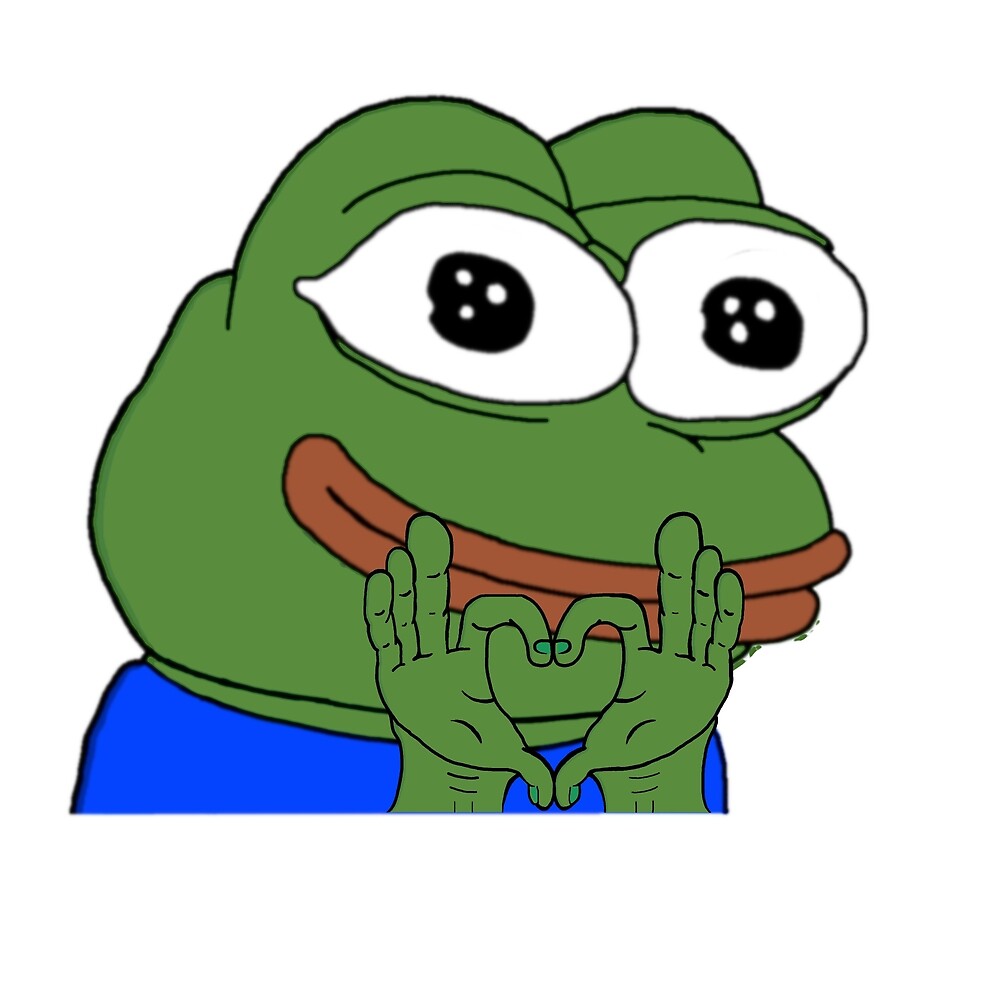 Pepe making heart hands — Pepe meme