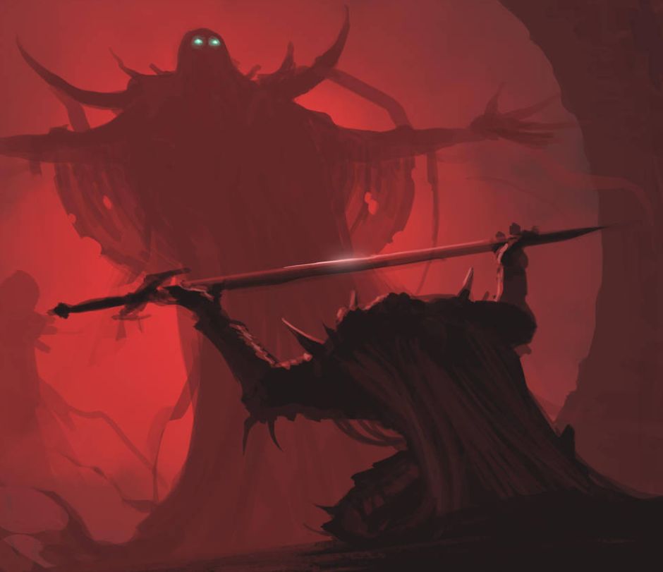 Man giving sword to larger man meme template — Templates meme