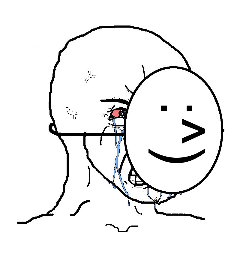 Pretending To Be Happy, Hiding Crying Behind A Mask meme template — Templates meme