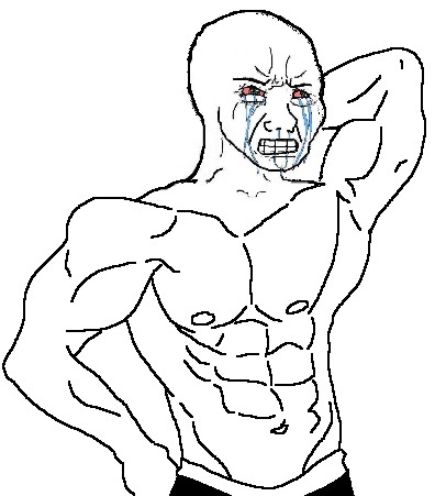 Wojak muscle body crying — Wojak meme