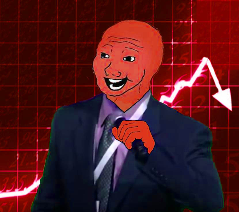 Pink wojak smiling singing — Wojak meme