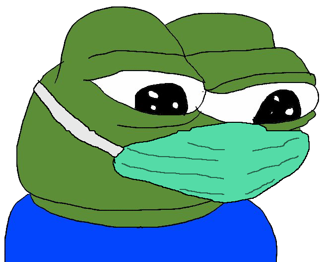 Pepe wearing surgical mask — Pepe meme