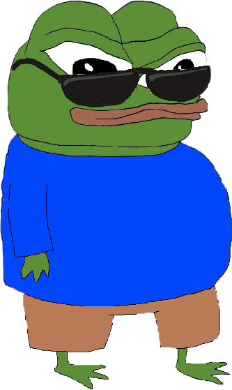 Pepe fat standing with sunglasses — Pepe meme