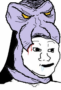 Brainlet eaten bug creature — Brainlet meme