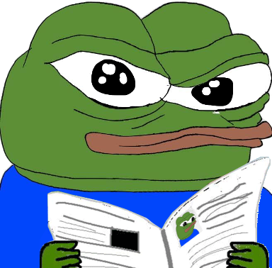 Pepe reading newspapaer — Pepe meme