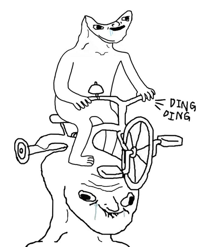 Brainlet head tricycle riding brainlet — Brainlet meme