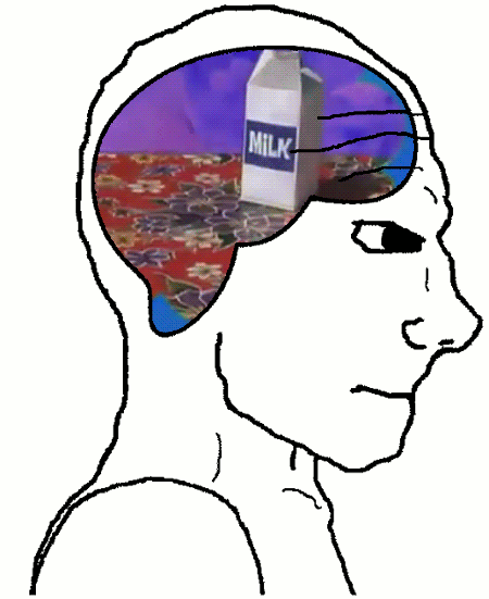 Wojak brain spilled milk — Wojak meme
