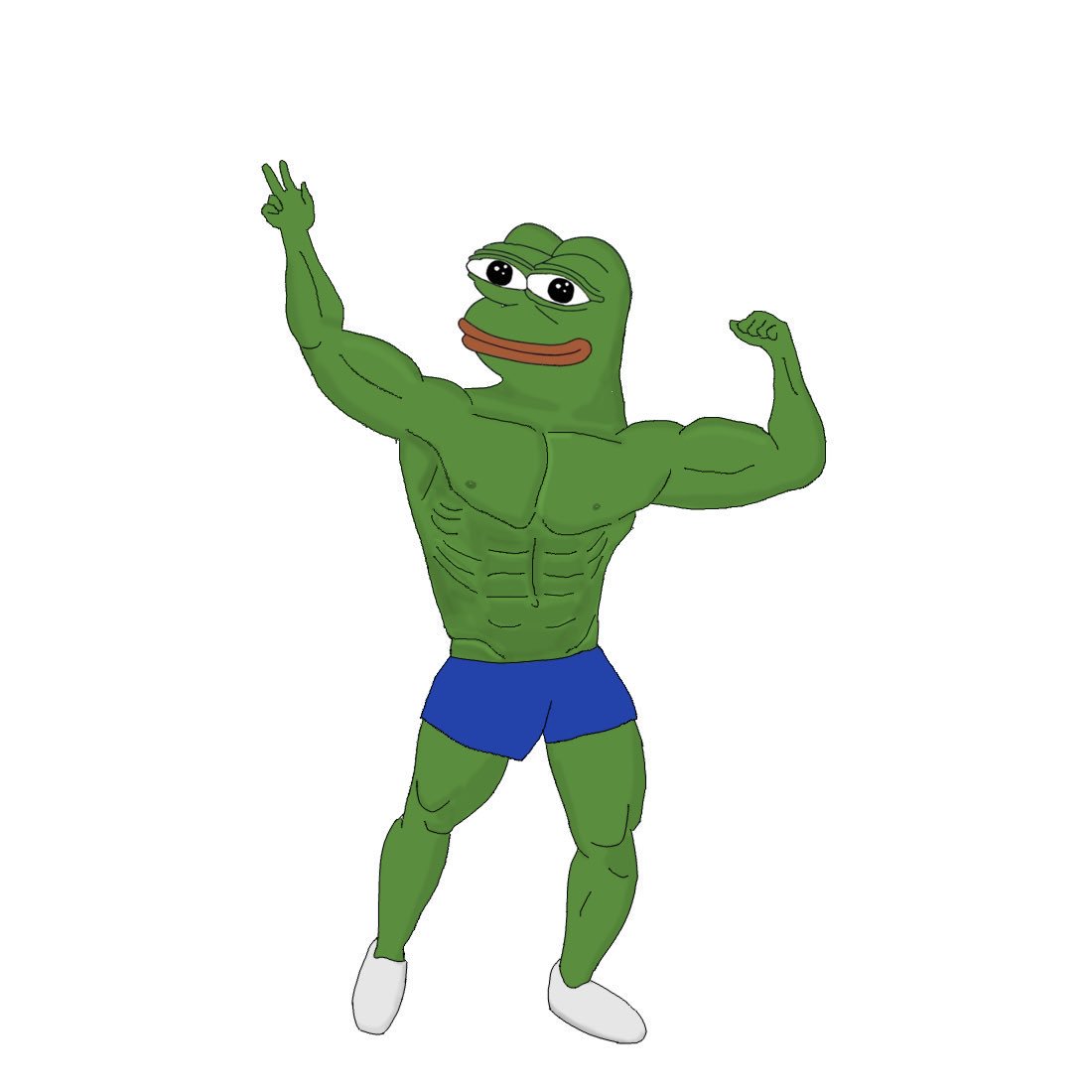 Pepe flexing brah — Pepe meme