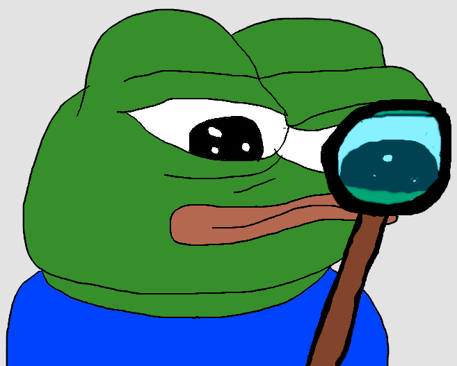 Pepe simple magnifying glass — Pepe meme