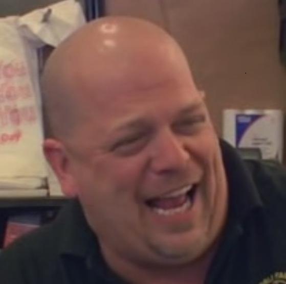 Pawn stars rick laughing — Reaction meme