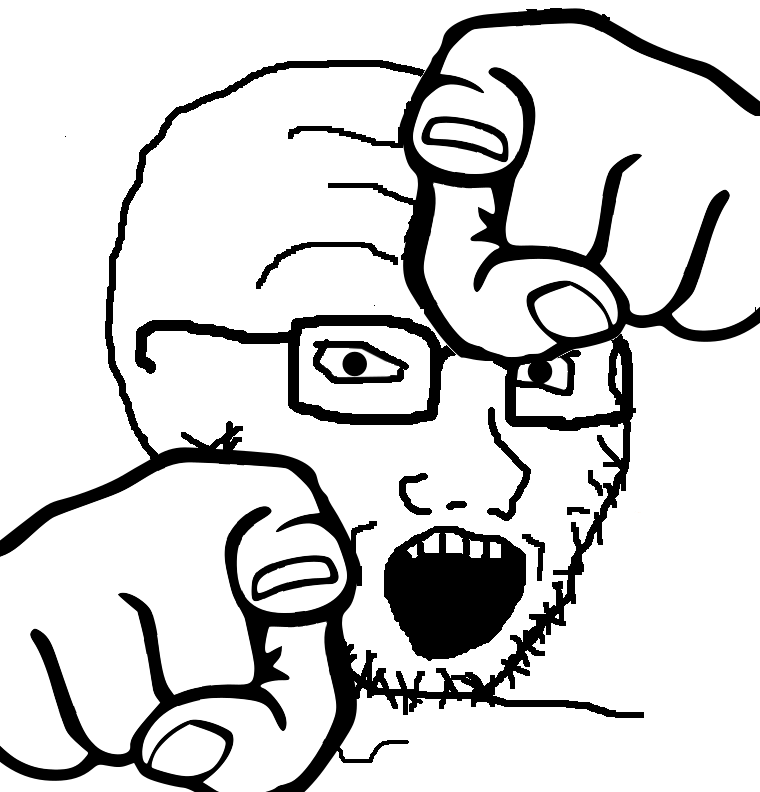 Wojak soy boy pointing at you both hands — Wojak meme