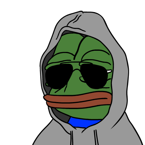 Pepe wearing hoodie aviators sad — Pepe meme