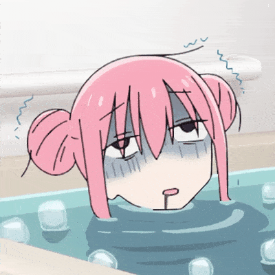 Anime Girl Tired in Bathtub — Reaction meme