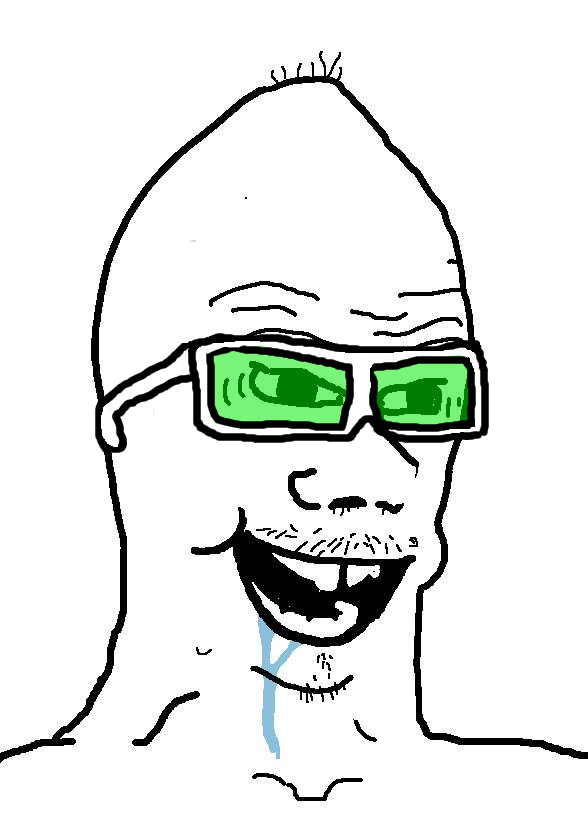 Brainlet green glasses — Brainlet meme