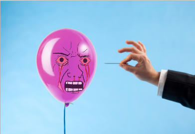 Pink wojak balloon pop — Wojak meme